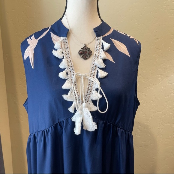 Cupshe Navy and White Floral Mini Dress - Picture 3 of 7